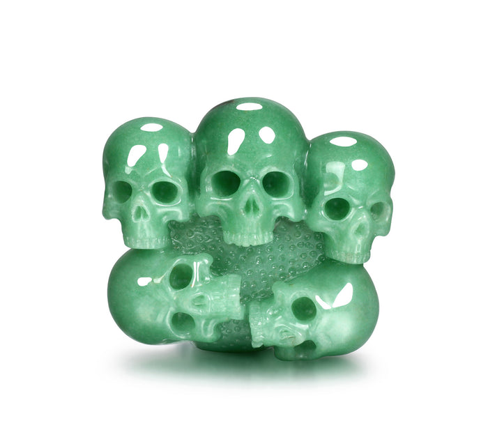 Green Aventurine Carved Crystal Skull Buckle