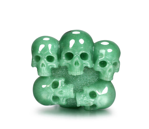 Green Aventurine Carved Crystal Skull Buckle