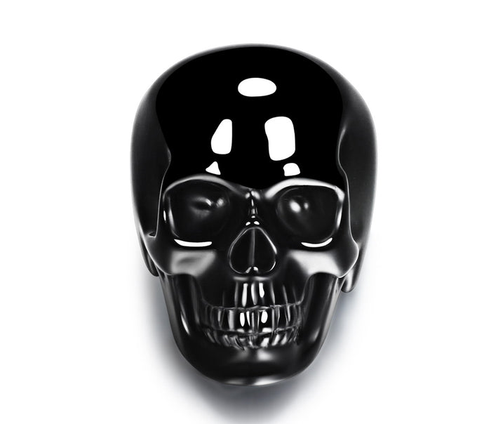 Skullis Signature Solid Black Onyx Carved Gemstone Crystal Skull Ring1