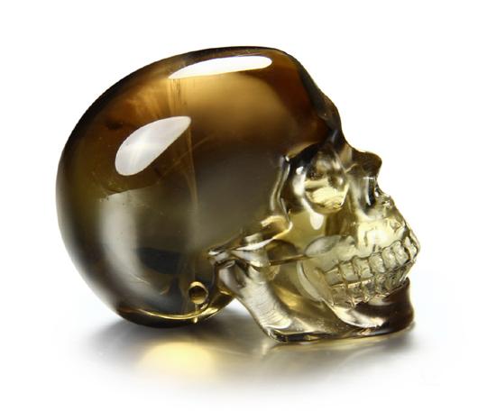 Superior Quality 1.5" Smokey/Smoky Quartz Rock Crystal Carved Crystal Skull, Realistic