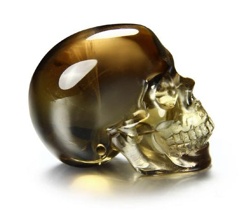 Superior Quality 1.5" Smokey/Smoky Quartz Rock Crystal Carved Crystal Skull, Realistic