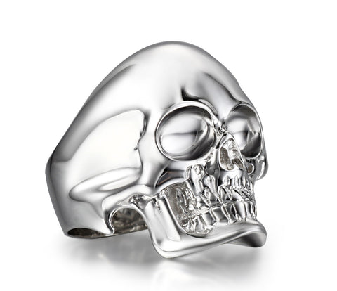 The Master - Rhodium Plated Sterling Silver Skull Ring