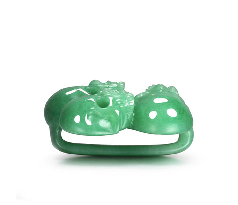 Green Aventurine Carved Crystal Skull Buckle