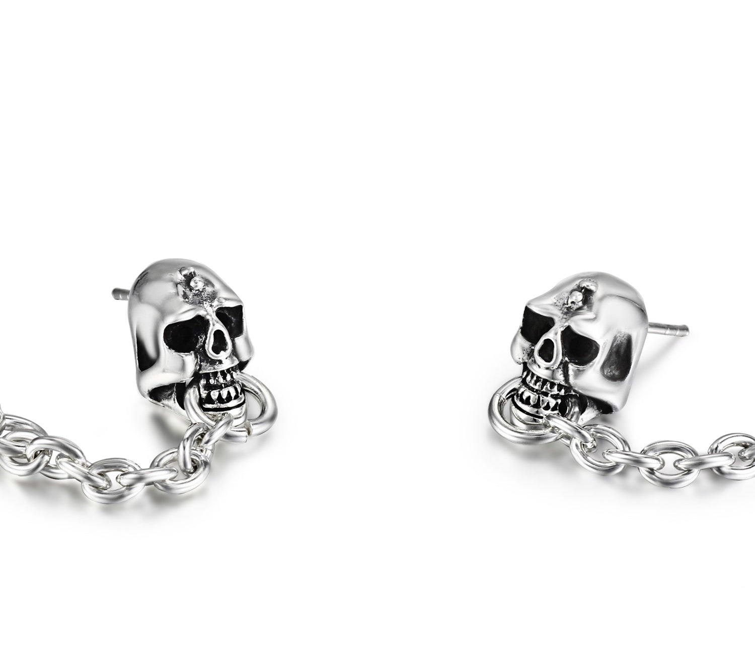 Sterling Silver Skull Earrings
