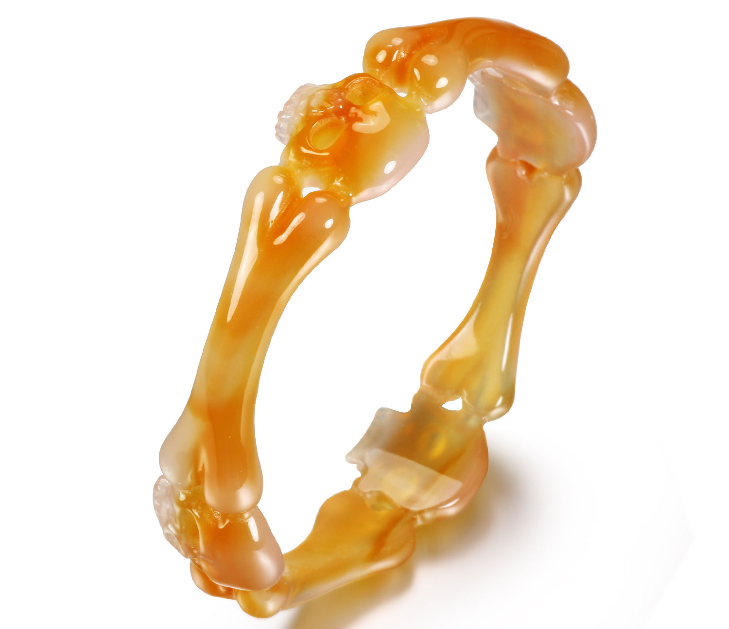 Agate Carved Crystal Skull Bracelet1