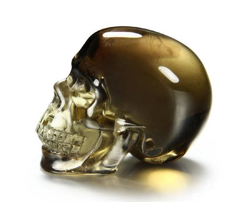 Superior Quality 1.5" Smokey/Smoky Quartz Rock Crystal Carved Crystal Skull, Realistic
