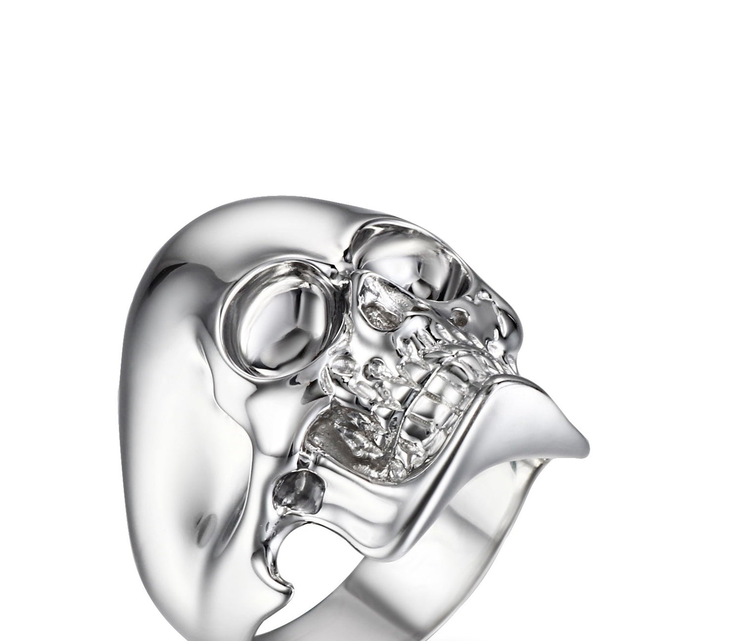 The Master - Rhodium Plated Sterling Silver Skull Ring