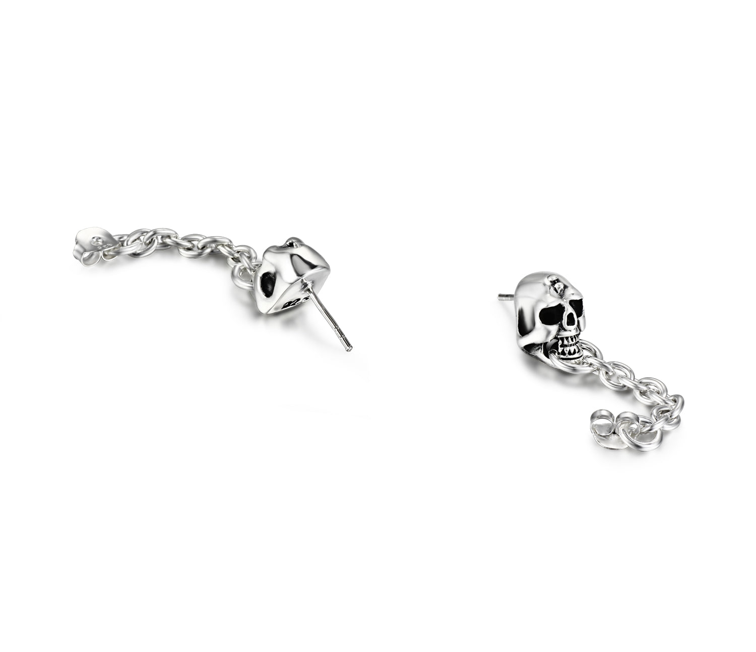 Sterling Silver Skull Earrings