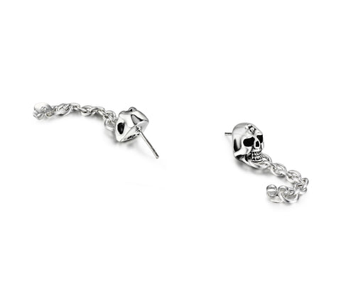 Sterling Silver Skull Earrings