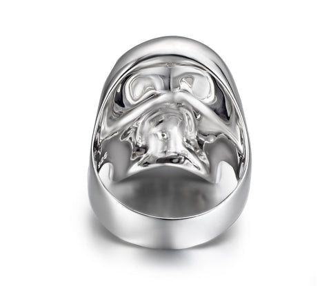The Master - Rhodium Plated Sterling Silver Skull Ring