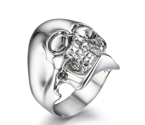 The Master - Rhodium Plated Sterling Silver Skull Ring