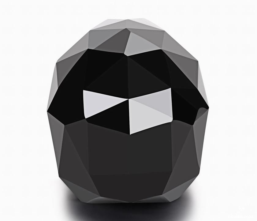 Amazing 3.9" Black Obsidian Carved Faceted Crystal Skull Sculpture
