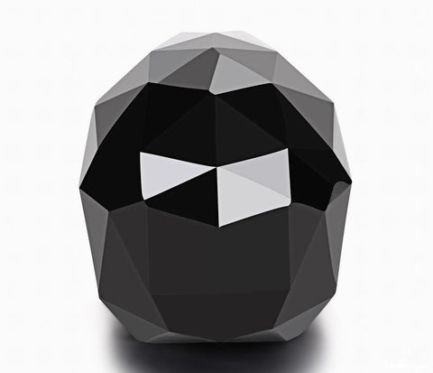 Amazing 3.9" Black Obsidian Carved Faceted Crystal Skull Sculpture