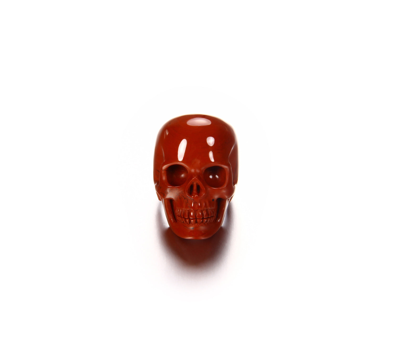 Skullis Signature Solid Red Jasper Carved Gemstone Crystal Skull Ring