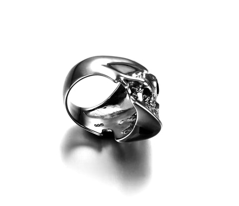 The Master - Black Rutanium Plated Sterling Silver Skull Ring