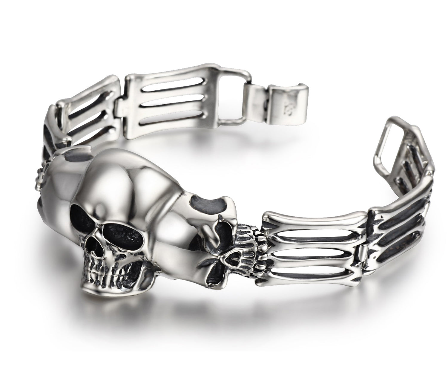Oxidized Sterling Silver Skulls Bracelet