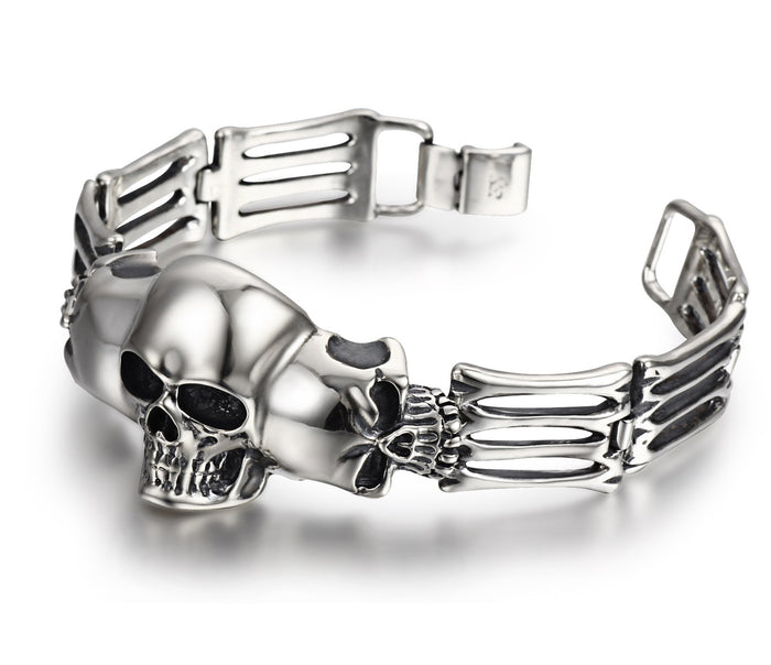 Oxidized Sterling Silver Skulls Bracelet