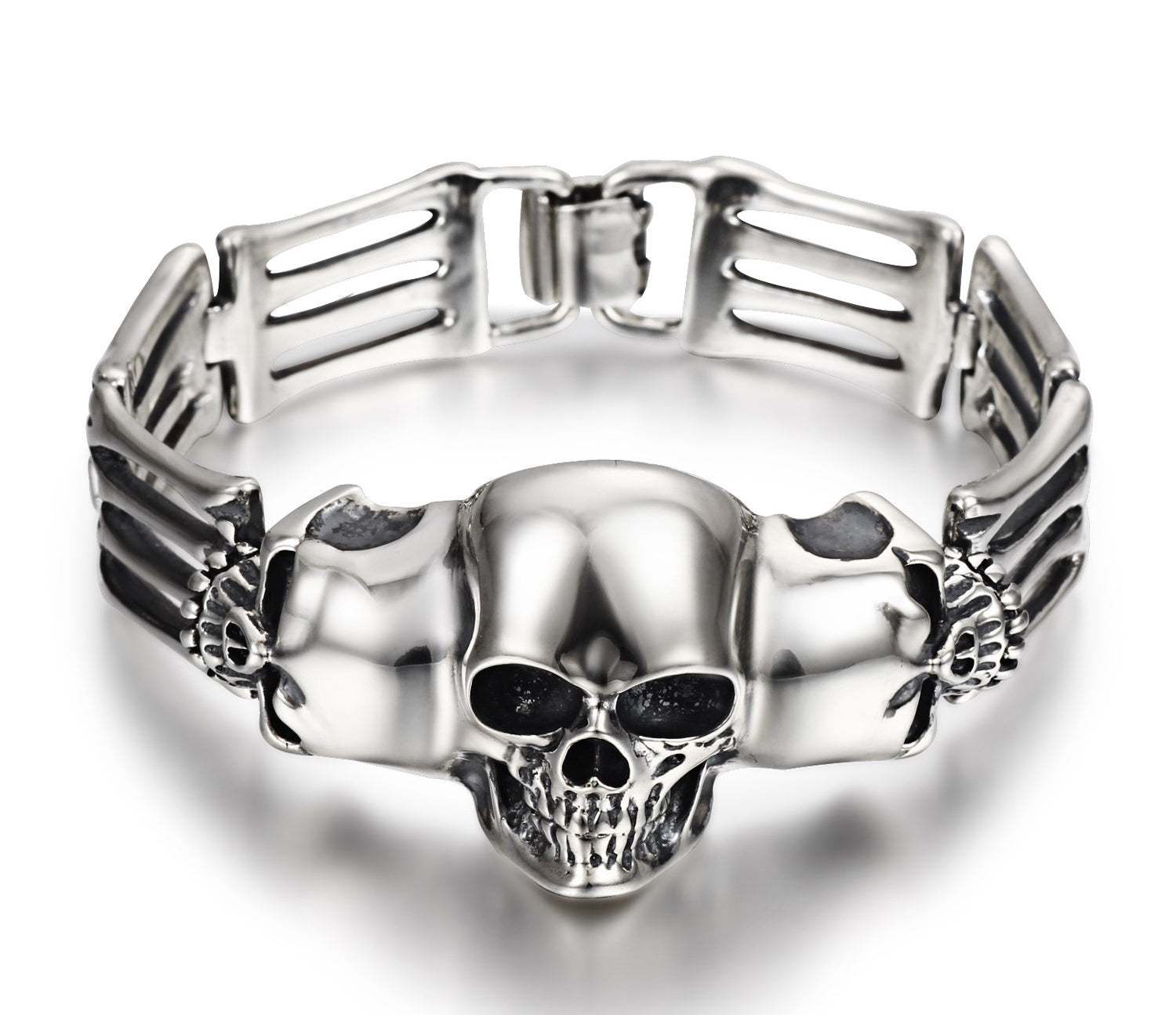 Oxidized Sterling Silver Skulls Bracelet