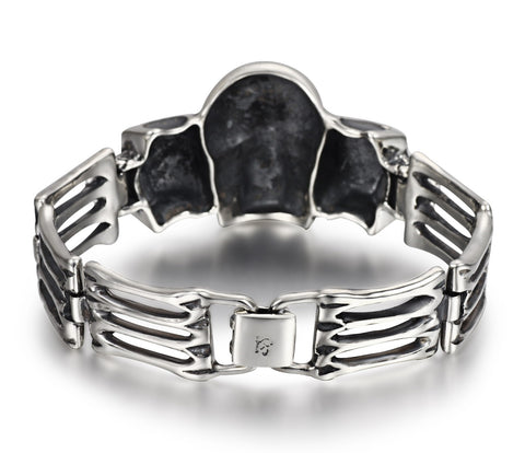 Oxidized Sterling Silver Skulls Bracelet