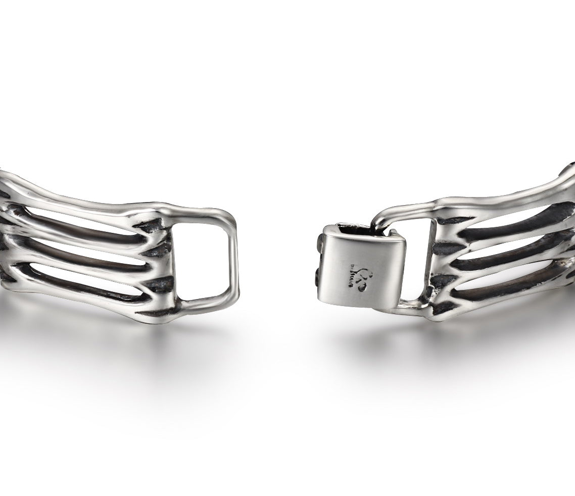 Oxidized Sterling Silver Skulls Bracelet